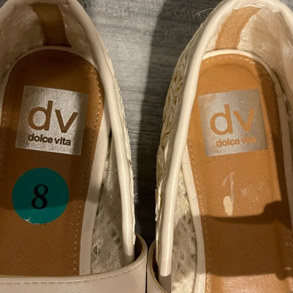 Dolce Vita Cream Woven Flats - Picture 5 of 5